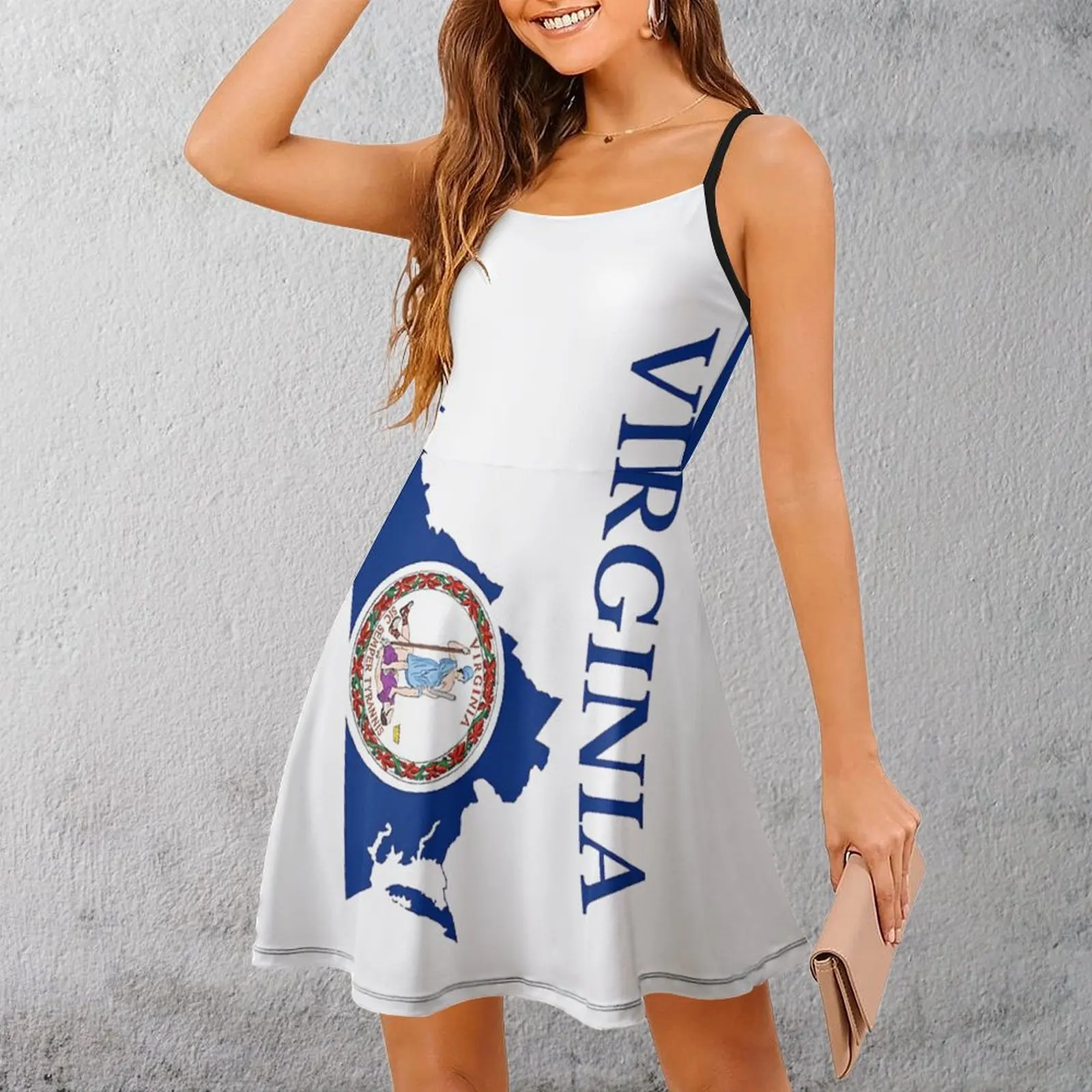 Женское платье на бретельках с принтом флага Вирджинии
