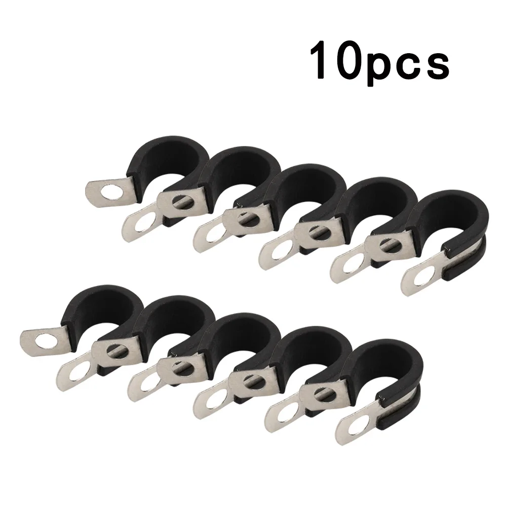 

10Pcs Bicycle Brake Pipe Clips Rubber Lined P Clips 3/16" (4.7mm) Lines MTB Bike Brake Cable Buckle Clasps Cycling Accessories