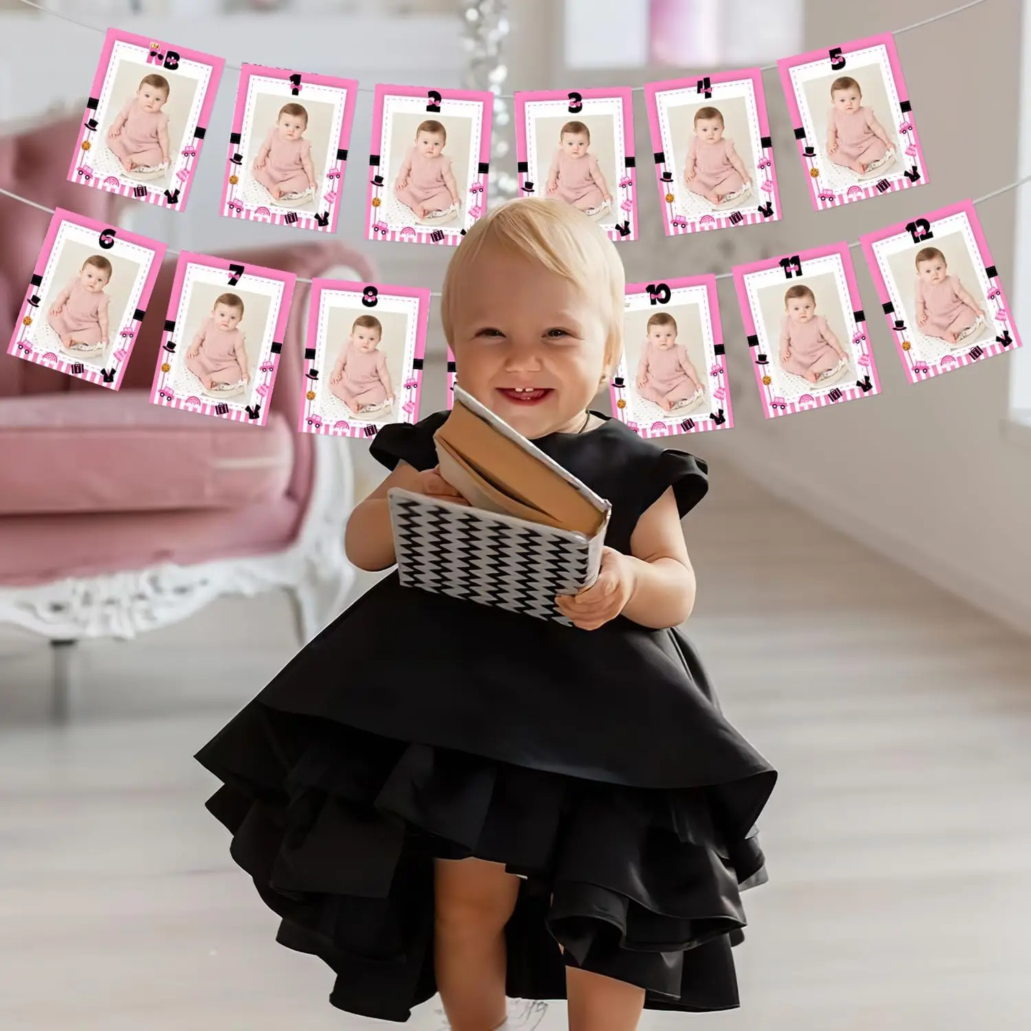 Cheereveal 13 шт. тема Baby Boss день рождения розово-красный первый ежемесячная фотография