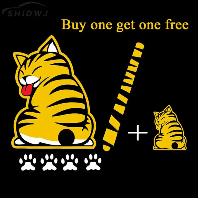 

1pc Cute Cat Moving Tail Stickers Window Wiper Decals Rear Windshield Decor Sticker