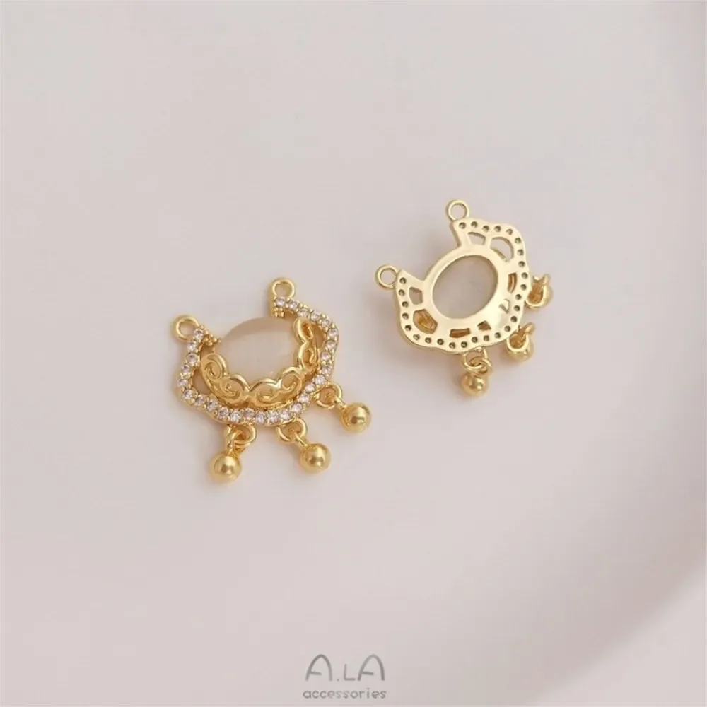 Медное покрытие из настоящего золота 14 карат с цирконом мешок для денег тыква