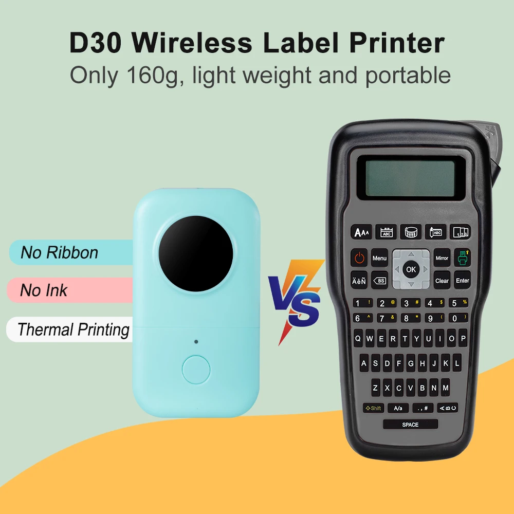 Phomemo D30 No Ink Label Printer Smartphone Mini Ticket Sticker Makers Colorful Labeler Gold Silver Paper Thermal Notes Machine |