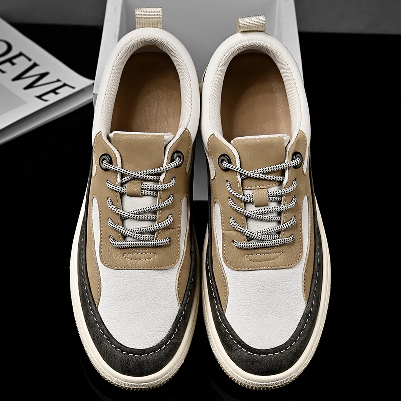 

Men's Casual Shoes Leather Breathable Men's Sneakers genuine Leather Handmade Loafers men Brand Shoes Luxury Flats men shoes