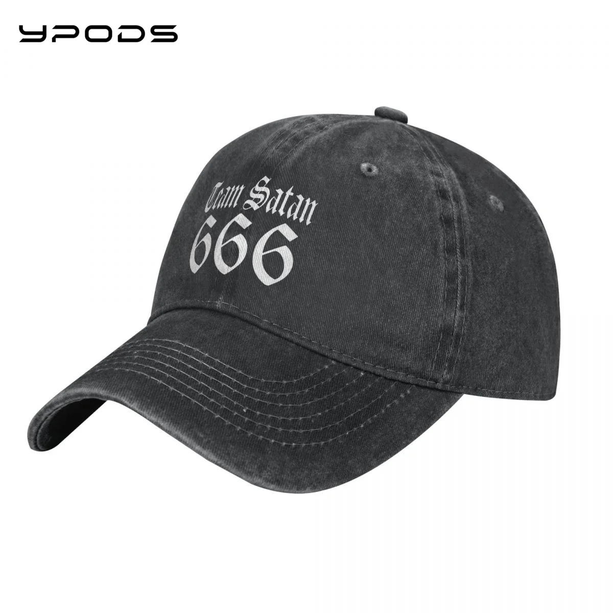 

TEAM SATAN 666 Vintage Baseball Cap Washable Cotton Adjustable Cap Hats For Men
