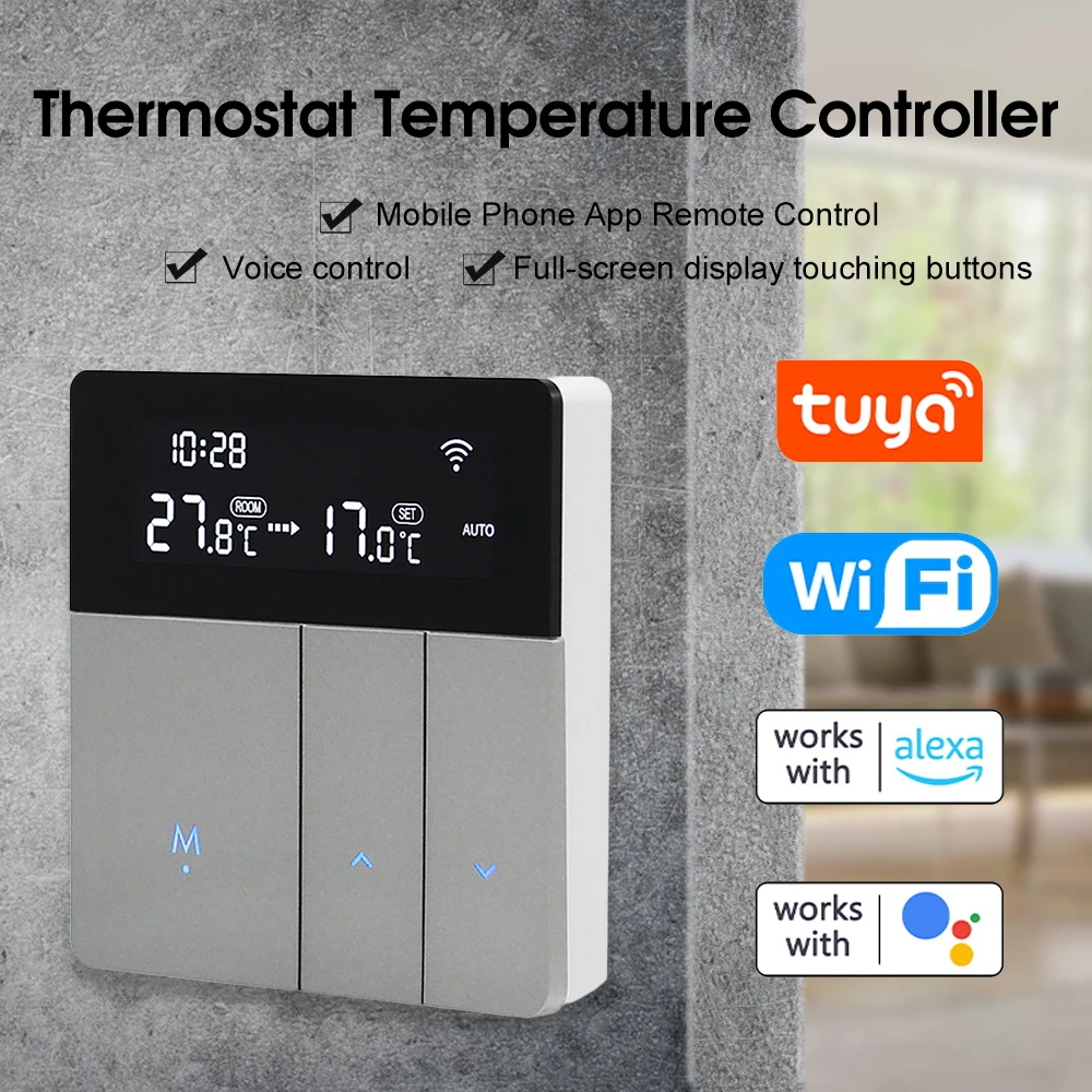 

Tuya WiFi Smart Home Thermostat Temperature Controller，95-240 V Tuya APP Remote Control,Work with Alexa Google Home Yandex Alice