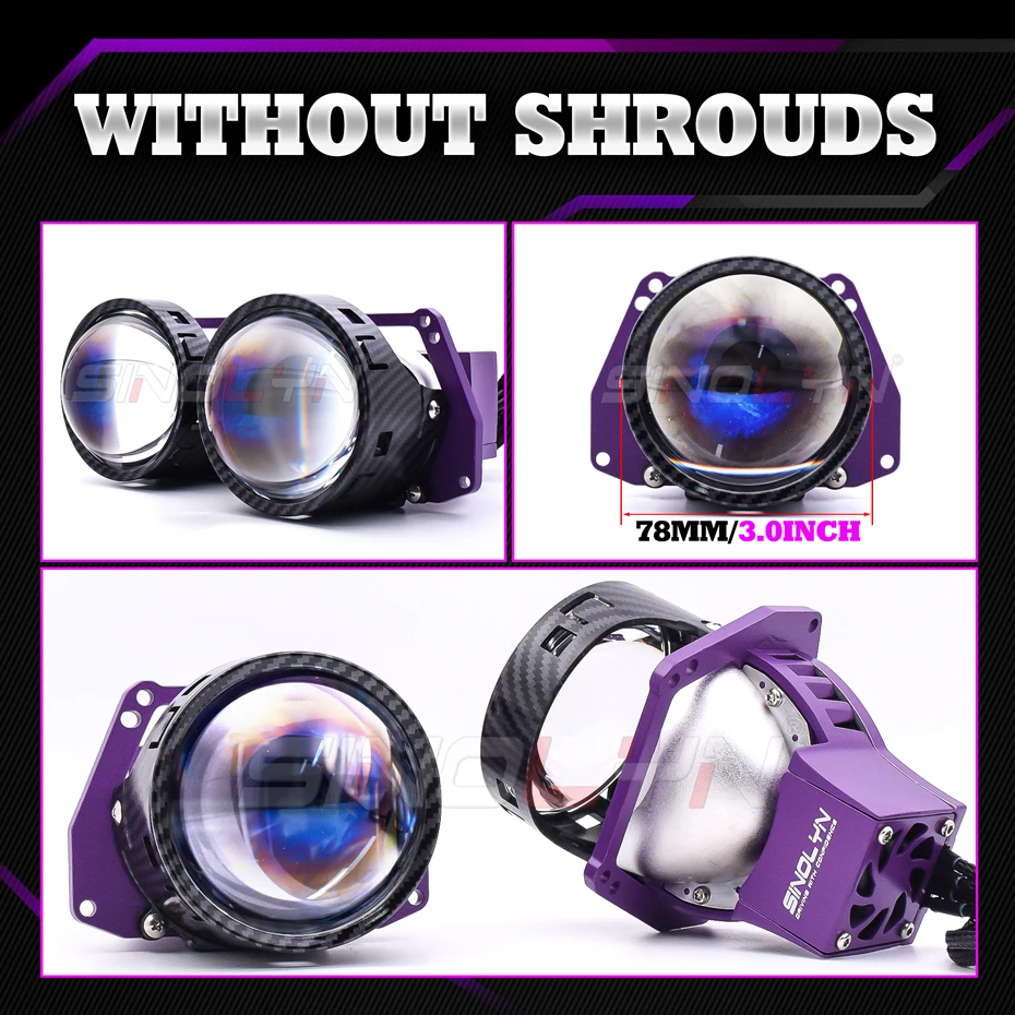 

Sinolyn, 3 дюйма, 19000LM, голубые быстрое освещение, автомобильные фары «ангельские глазки», автомобильные фары, проектор для Hella, 3R, быстрое освещение