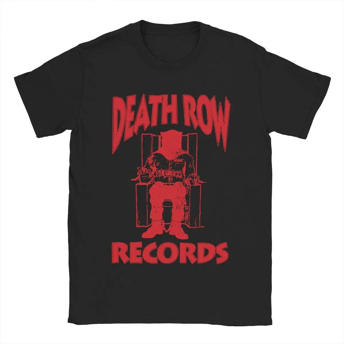

Leisure Death Row Records Red T-Shirts for Men Round Collar Cotton T Shirts Short Sleeve Tee Shirt Party Clothes