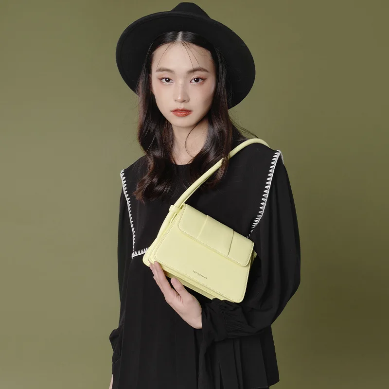 

Retro bag women's 2023 summer new solid color underarm bag trendy solid color casual fashion texture one-shoulder Messenger bag