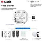 AC110V-220V Triac LED беспроводной диммер с нажимным переключателем + 2,4G беспроводной 4-зонный сенсорный Диммируемый пульт дистанционного управления для одноцветного светодиода