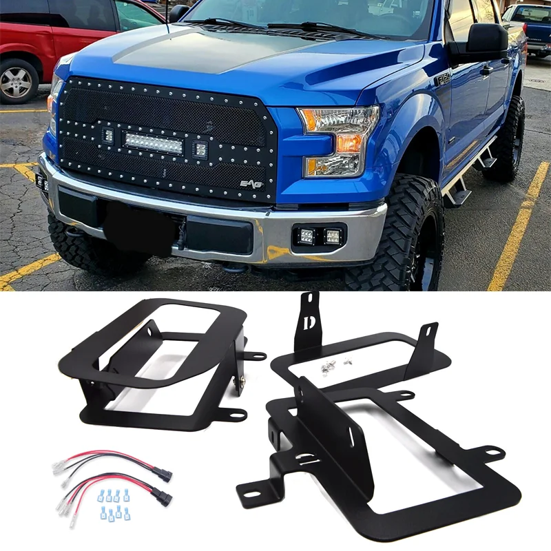 Wsen Car Accessories For 2015-2017 Ford F150 LED Fog Light Hidden Lower Bumper Mount Connector Wire Kit