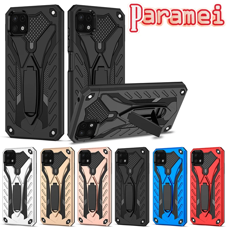 

Shockproof Armor Protective Case For Samsung A01 A02 A03 A5 A6 Hidden Bracket Kickstand Phone Case For Galaxy A7 A8 Plus A9 Star