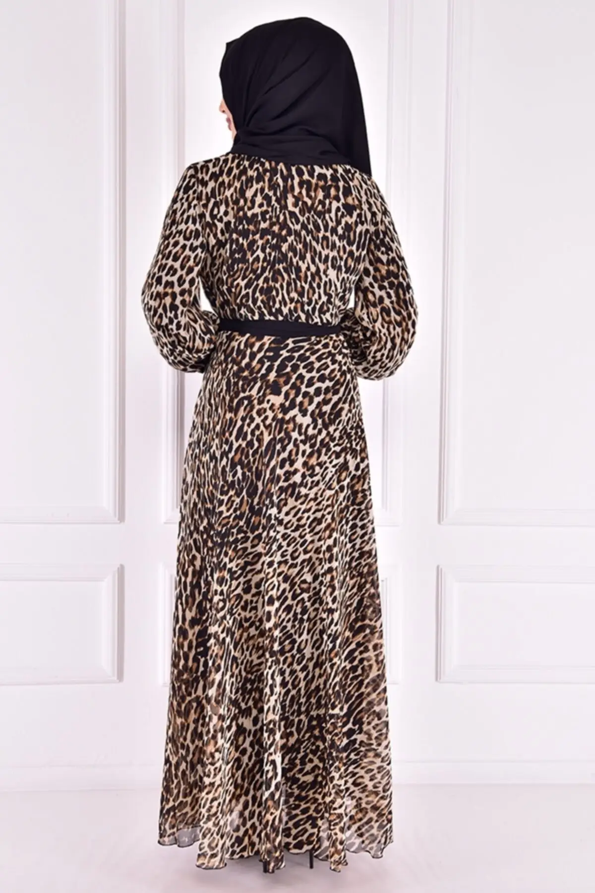 Женское шифоновое платье с леопардовым принтом стильный мусульманский хиджаб