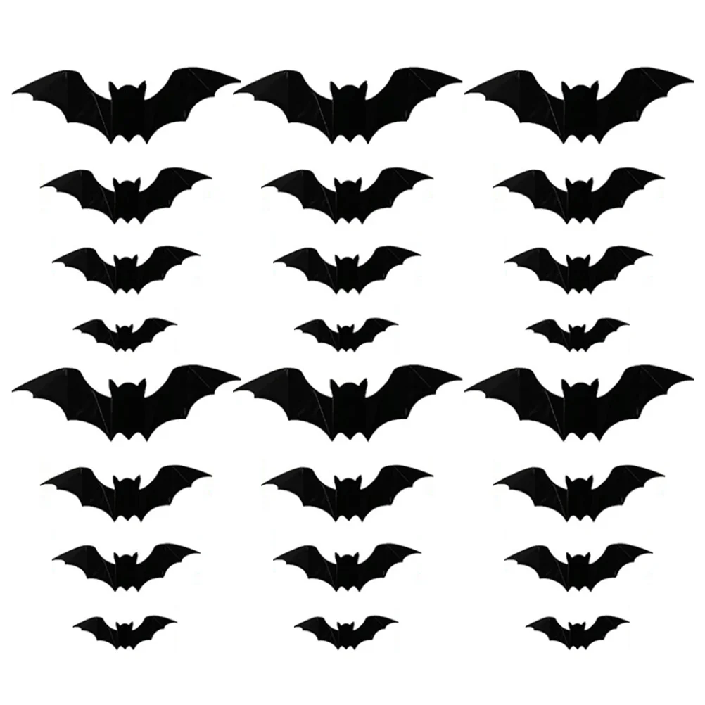 

5 Sets/80PCS 3D Fashion Black Wall Decals Bat Decals for DIY Decoration