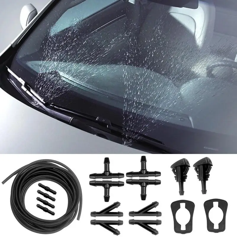 

Windshield Washer Hose Kit Multipurpose Automotive Car Wiper Blade Pipe Windshield Jet 2pcs Hose Connectors Car Accessories
