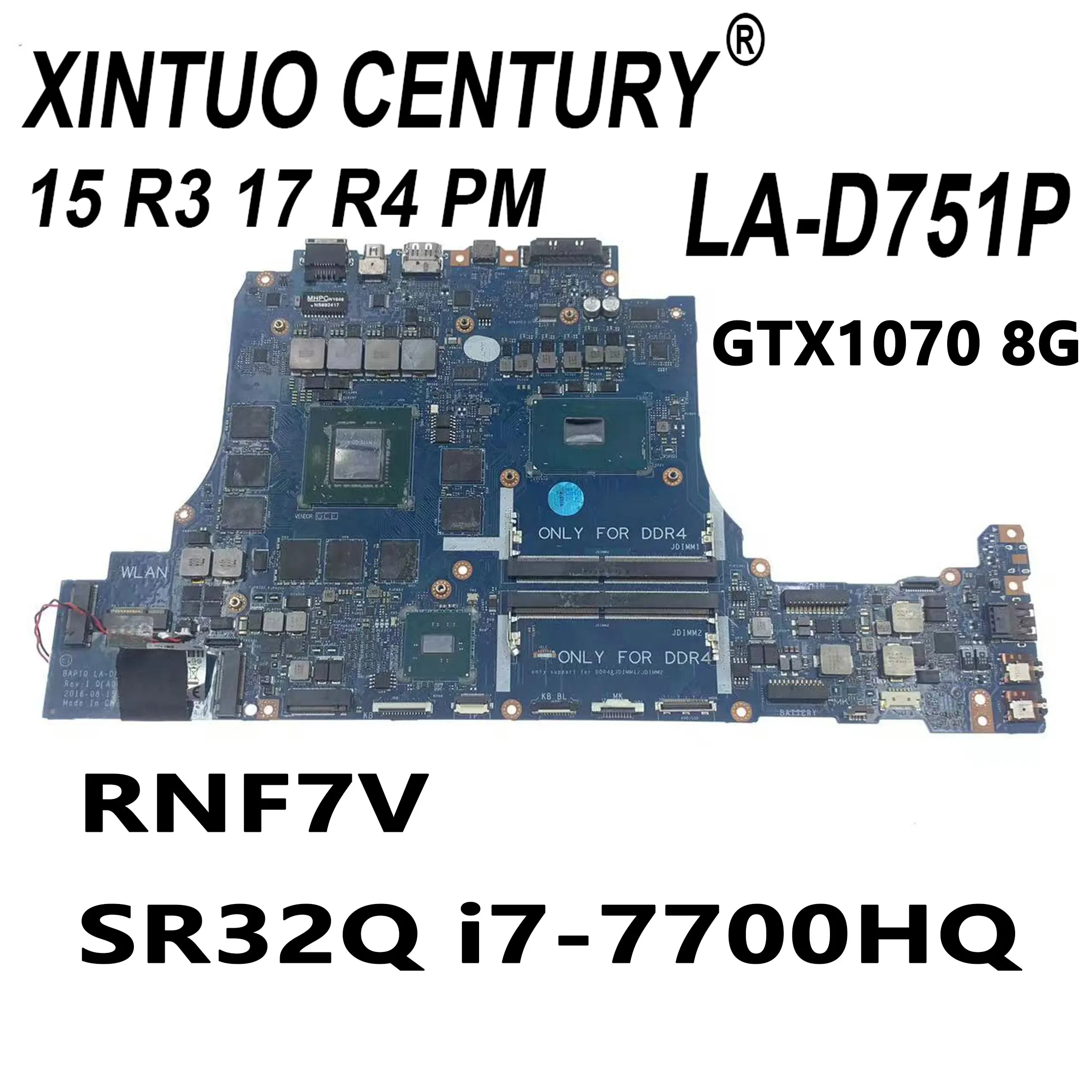 

Флэш-материнская плата BAP10 для ноутбука Dell Alienware15 R3 17 R4, флэш-память 0RNF7V RNF7V с флэш-памятью GTX1070 8 Гб DDR4 100%, тест