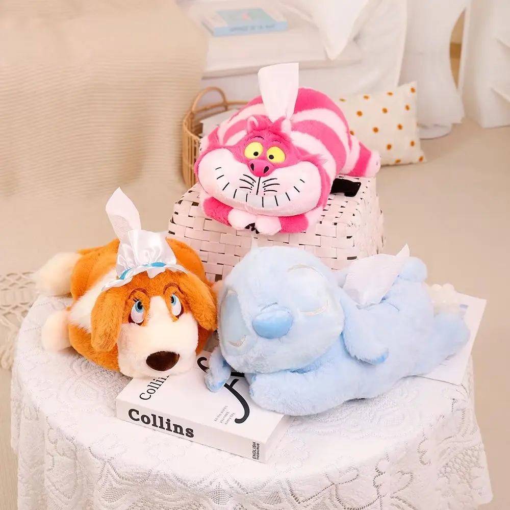Cute Stitch Tissue Cover Lovely Cheshire Cat Nanny Dog Nana Tissue Cover For Car Stuffed Anime Plush Toy Xmas Gifts For Girl