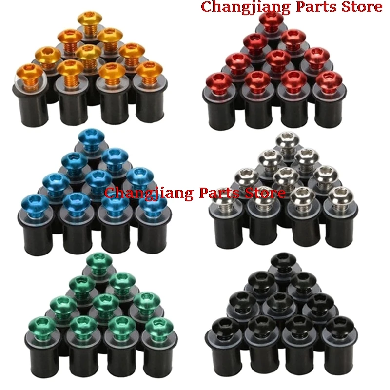 

10pcs Aluminum Motorcycle M5 x 15mm CNC Windscreen Windshield Screw Bolts Nuts Fastener Kit Motorbike Mounting