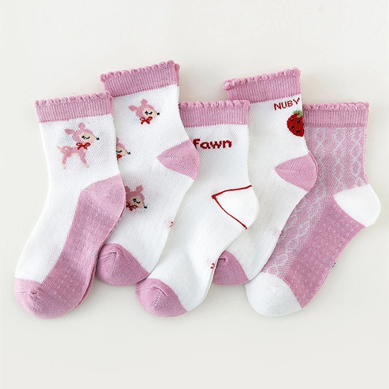 

Baby socks skin-friendly cartoon pink strawberry girls socks