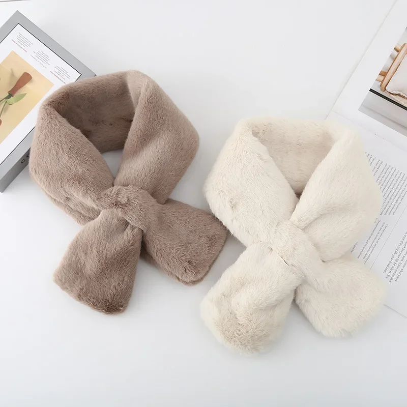 Студенческий зимний теплый утолщенный шейный платок с перекрестным воротником