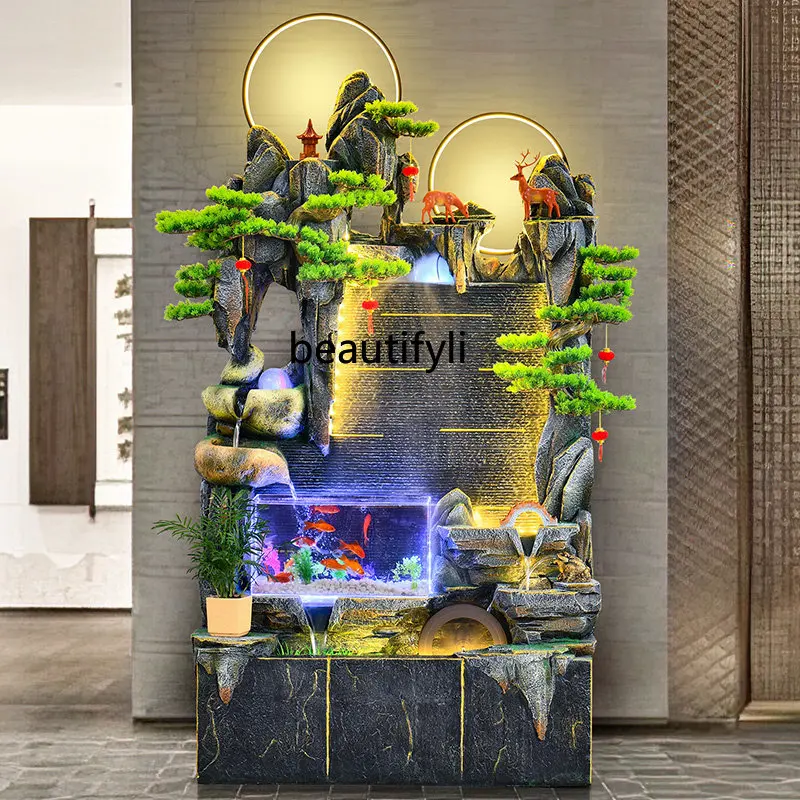 

Water Curtain Wall Rockery Circulating Water Landscape Living Room Floor Fish Tank Decoration Landscape Office Landscape