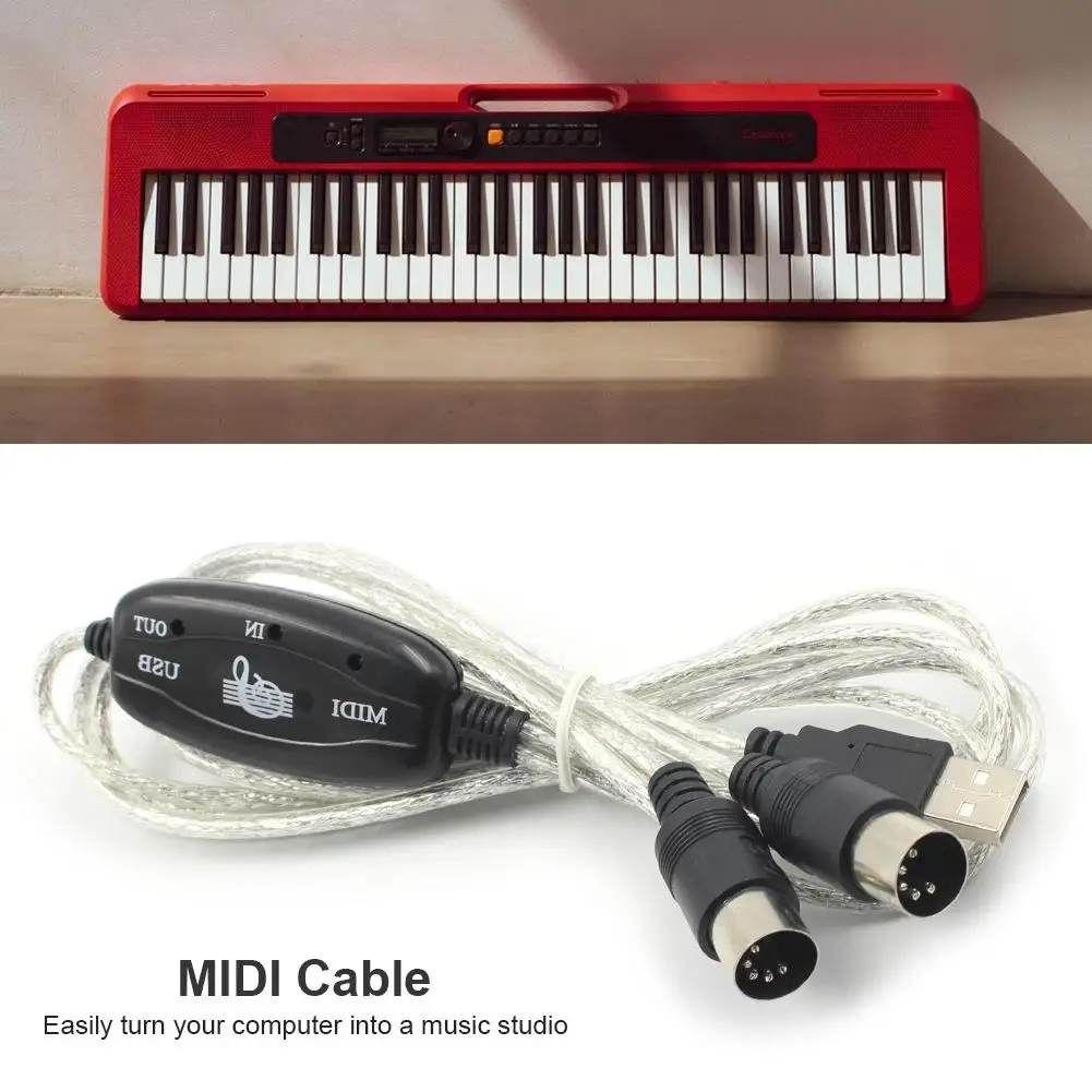 

MIDI to USB IN-OUT Interface Cable Adapter for Keyboard Electronic Drum Music Converter PC to Music Keyboard MIDI to USB Cable