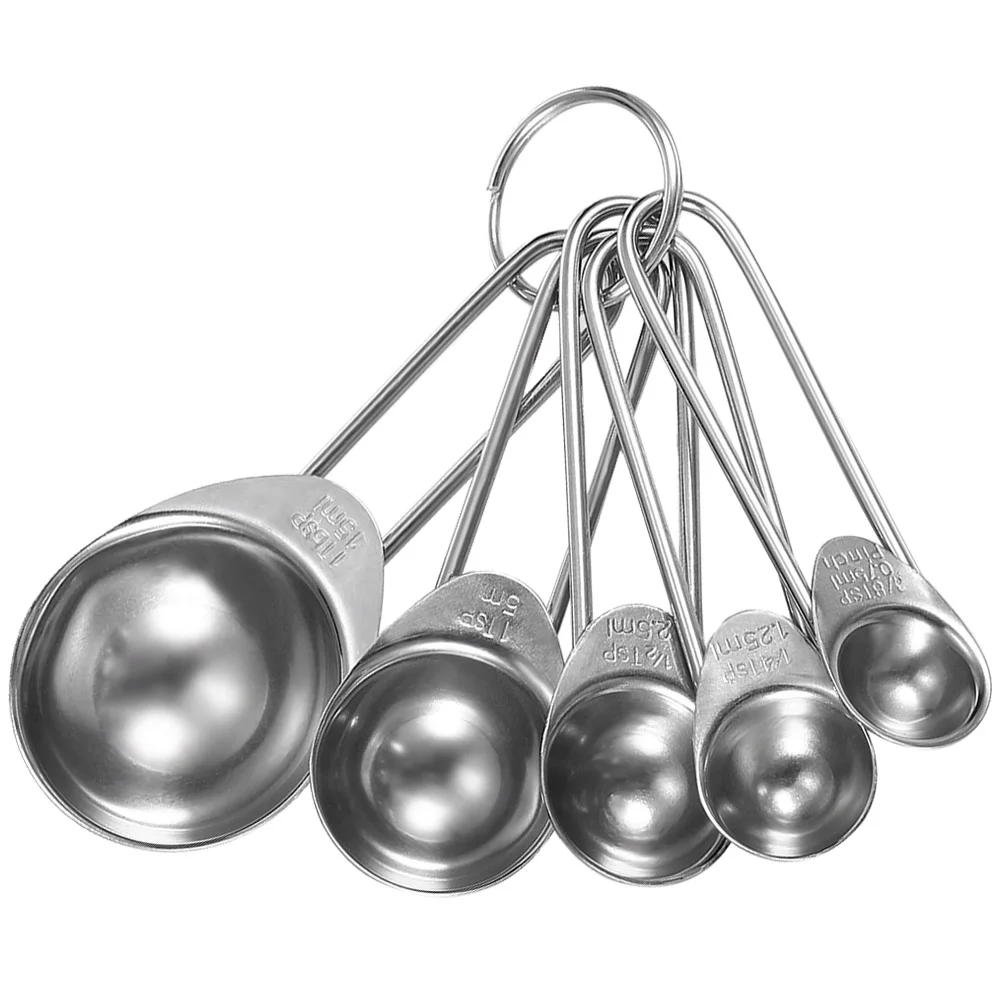 

Set of 5 Measuring Spoons Stainless Steel Stackable Teaspoons Tablespoons Spoons for Ingredients
