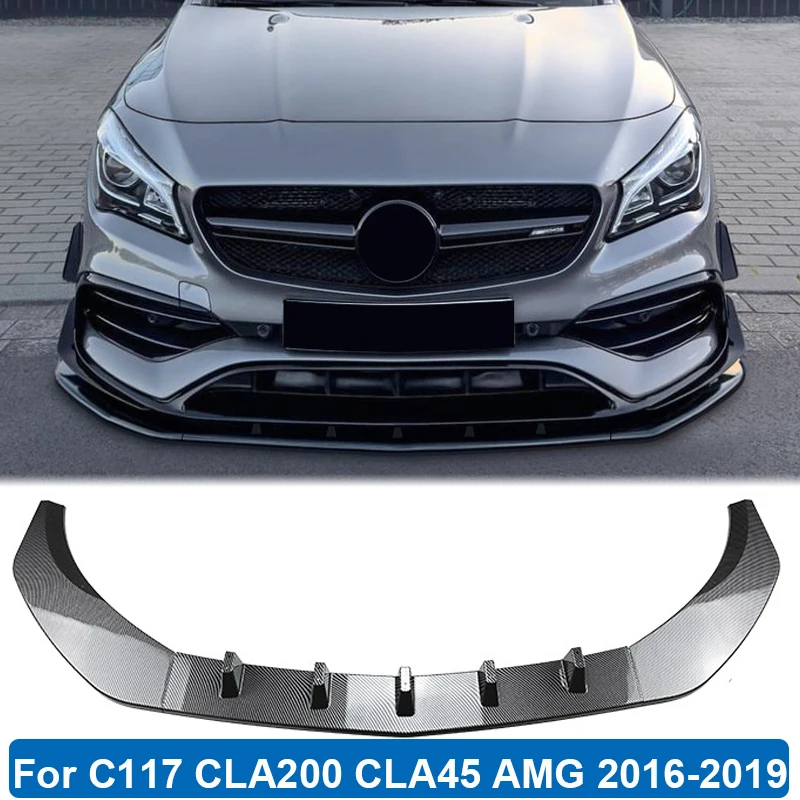 

Передний бампер, спойлер, боковой сплиттер, утюжок для Mercedes Benz CLA Class C117 CLA200 260 CLA45 AMG 2016-2019, автомобильные аксессуары