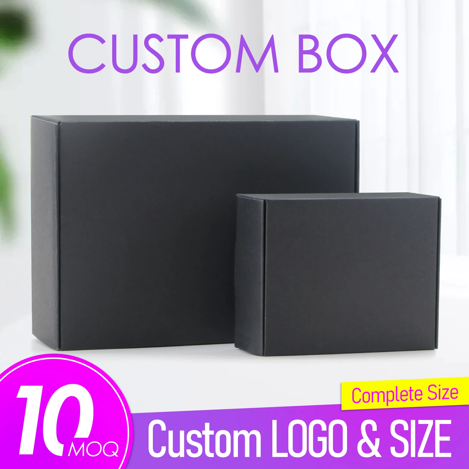 10pcs /  Black packaging carton gift box soap box supports custom size logo printing