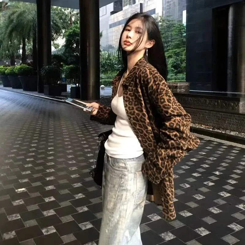 Винтажная свободная рубашка с воротником поло