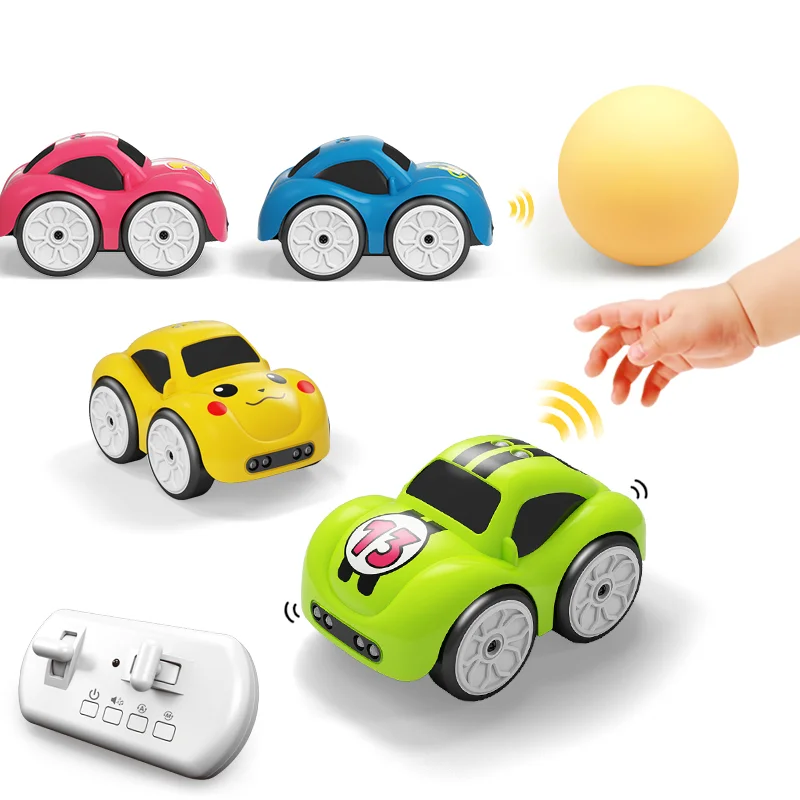 RC Intelligent Obstacle Avoidance Control Cartoon Mini Remote Control Electric Induction Car Smart Music Lighting Children Toys