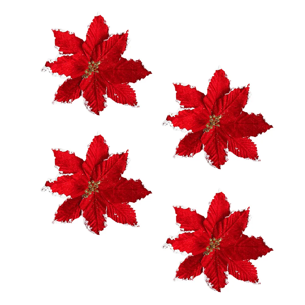 

Christmas Flower Vivid Xmas Flowers Simulation Party Props Simulated Tree Ornaments