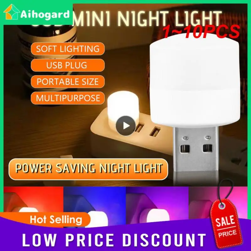 

1-10 шт., USB-лампа для чтения, с зарядкой от внешнего аккумулятора