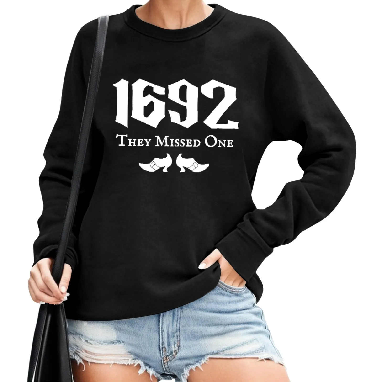 

Pullover Sweater Tops For Womens Print O Neck Sweatshirt Round Neck Fit Fairycore Cropped Tops Exercise preppy style