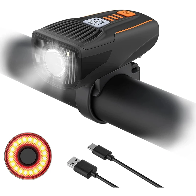 

Bike Light Set, Mini USB Rechargeable Bicycle Lights, 1200 Lumen Bicycle Front Light-Headlight And Back Rear Taillight