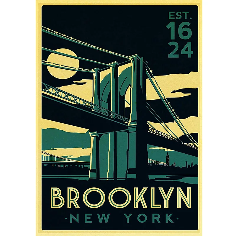 Бруклин Нью-Йорк металлический жестяной знак в стиле ретро фотообои для бара