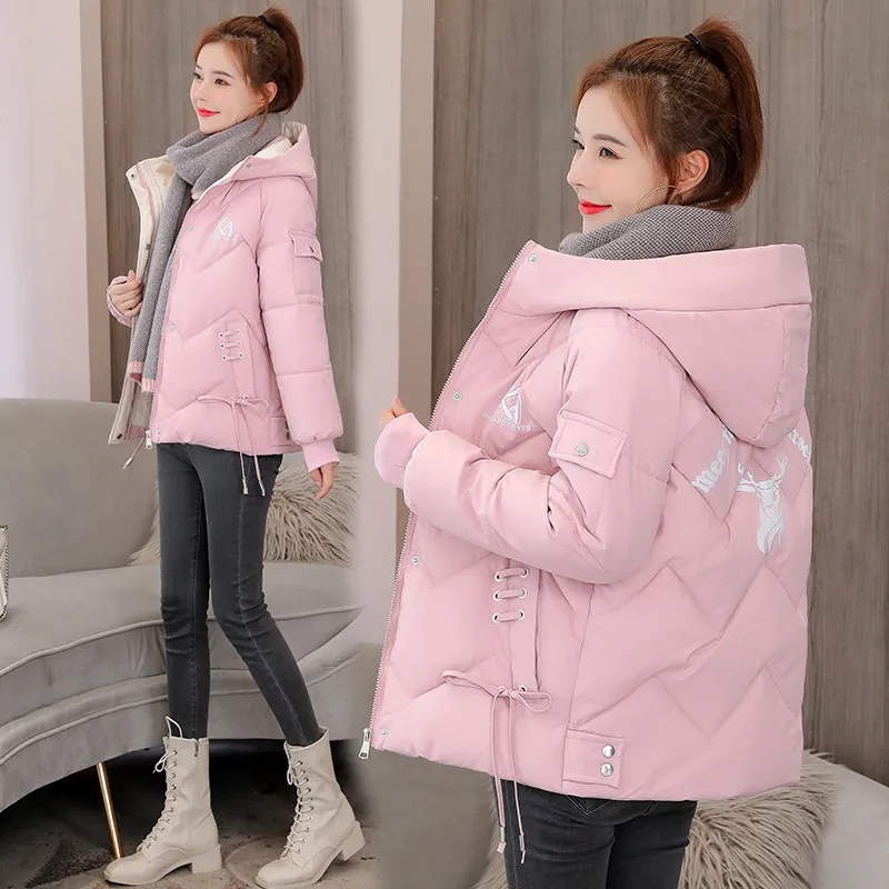 2023 New Women Parkas Winter Coat Hooded Thicken Warm Down Cotton Jacket Loose Parka Cotton Padded Jackets Outwear Plus Size 2XL