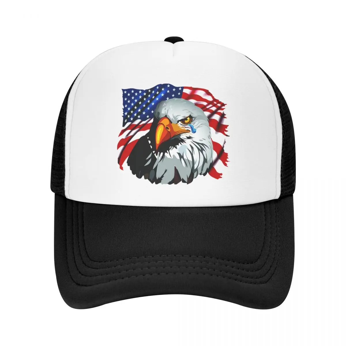 

Кепка-бейсболка в стиле панк с американским флагом и лысовым орлом для мужчин и женщин, Регулируемая Кепка-тракер, спортивные кепки-бейсболки