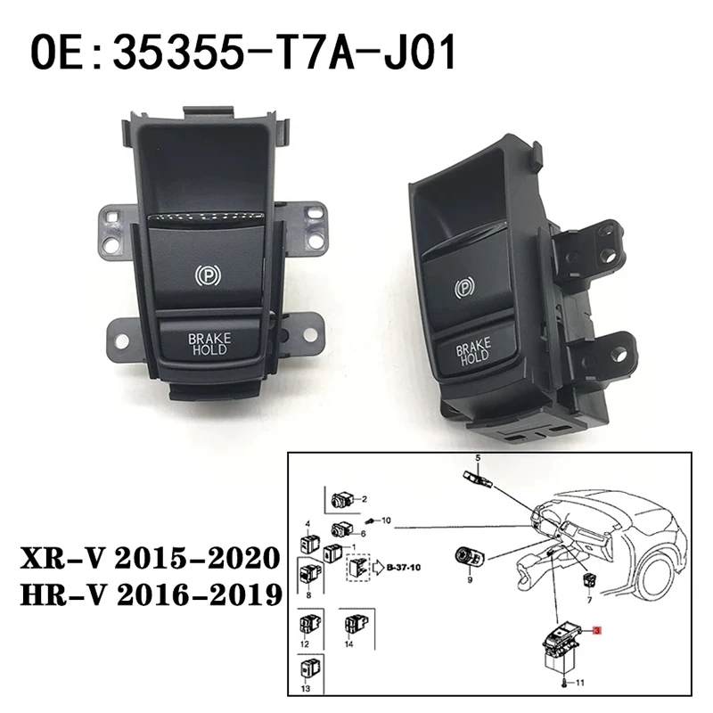 

35355-T7A-J01 35355T7AJ01 для Honda HRV XRV, электронный автоматический переключатель стояночного тормоза