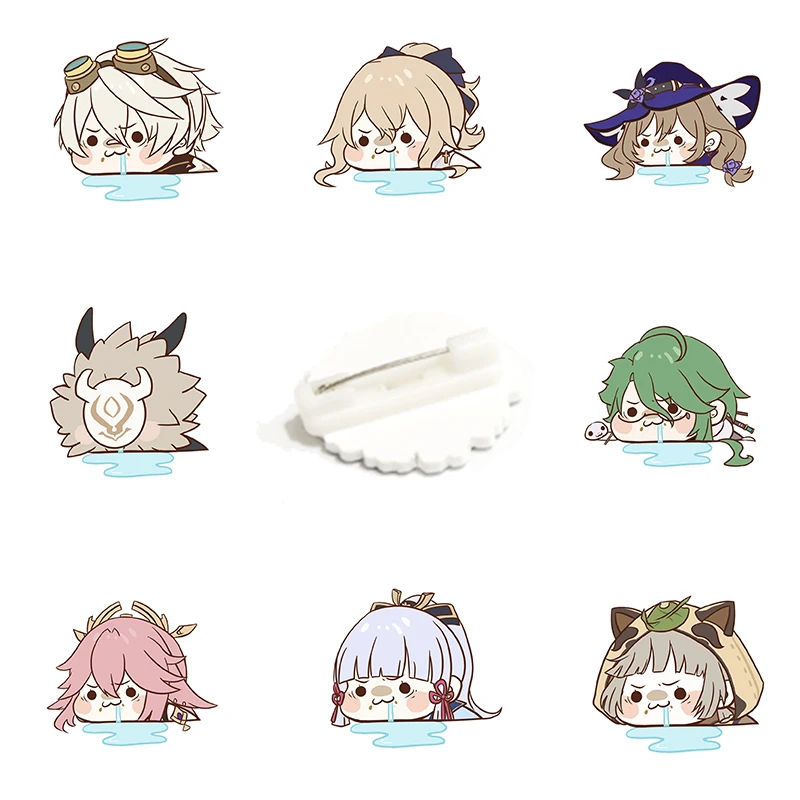

Cartoon Hot Game Genshin Impact Badges Pins Epoxy Resin Brooches Fashion Hot Selling Fashion Personality Anime Peripheral QYS765