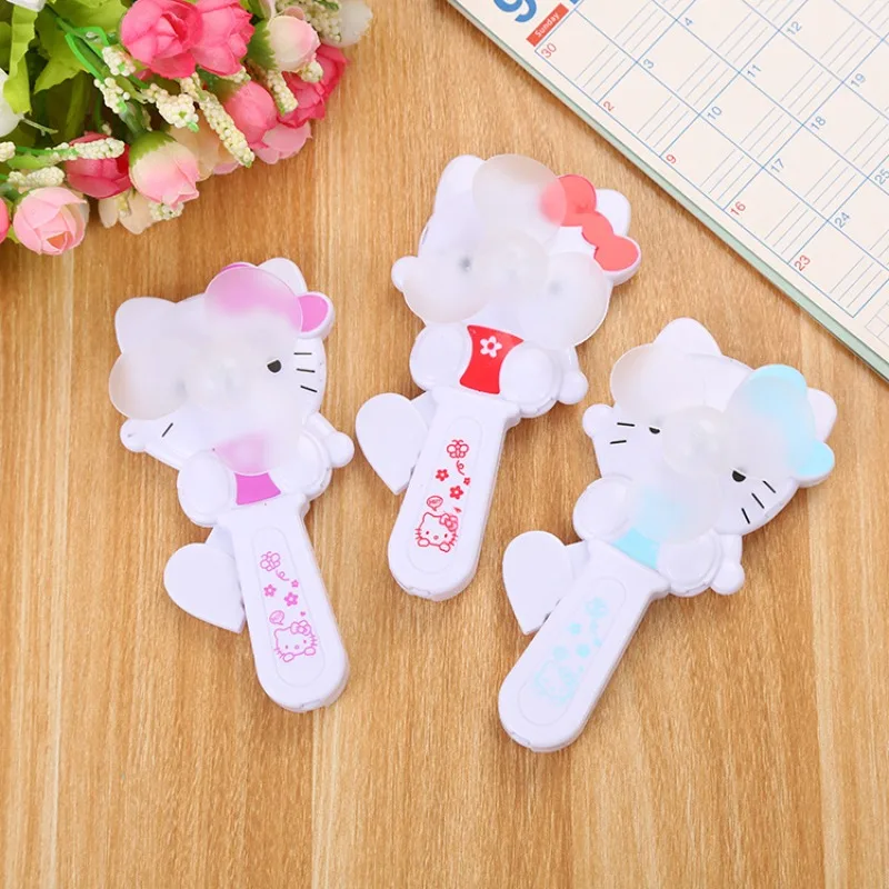 Маленький вентилятор Hello Kitty летний портативный ручной под давлением для детей и