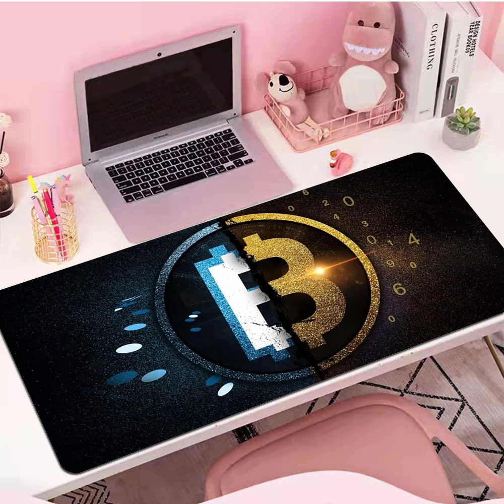 

Игровой коврик для мыши с биткоином, персонализированный коврик для игрового компьютера, ноутбука, аниме, большой коврик для мыши, клавиату...