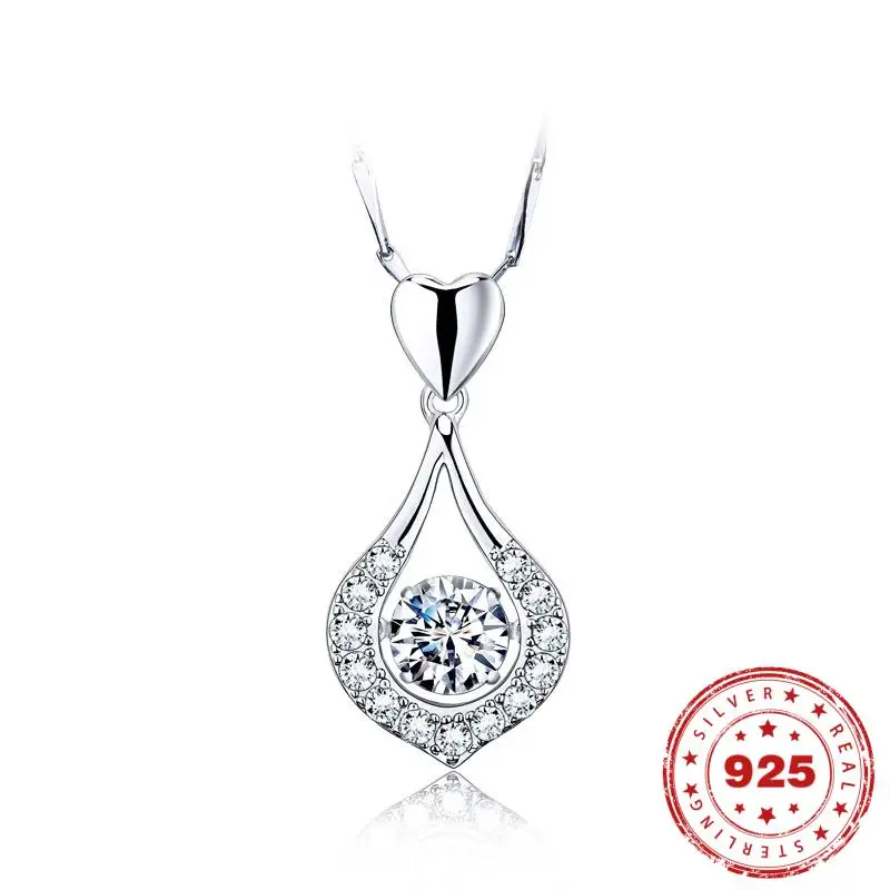 

Ожерелье из стерлингового серебра 925 пробы, чистое сердце, бриллиант для женщин, женский драгоценный камень, Серебро S925, ювелирное изделие, к...