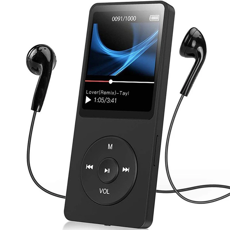 

Mp3-плеер с Bluetooth-совместимым цветным экраном MP4 Walkman, Hi-Fi музыкальный плеер с поддержкой 128G TF-карты, портативный с диктофоном