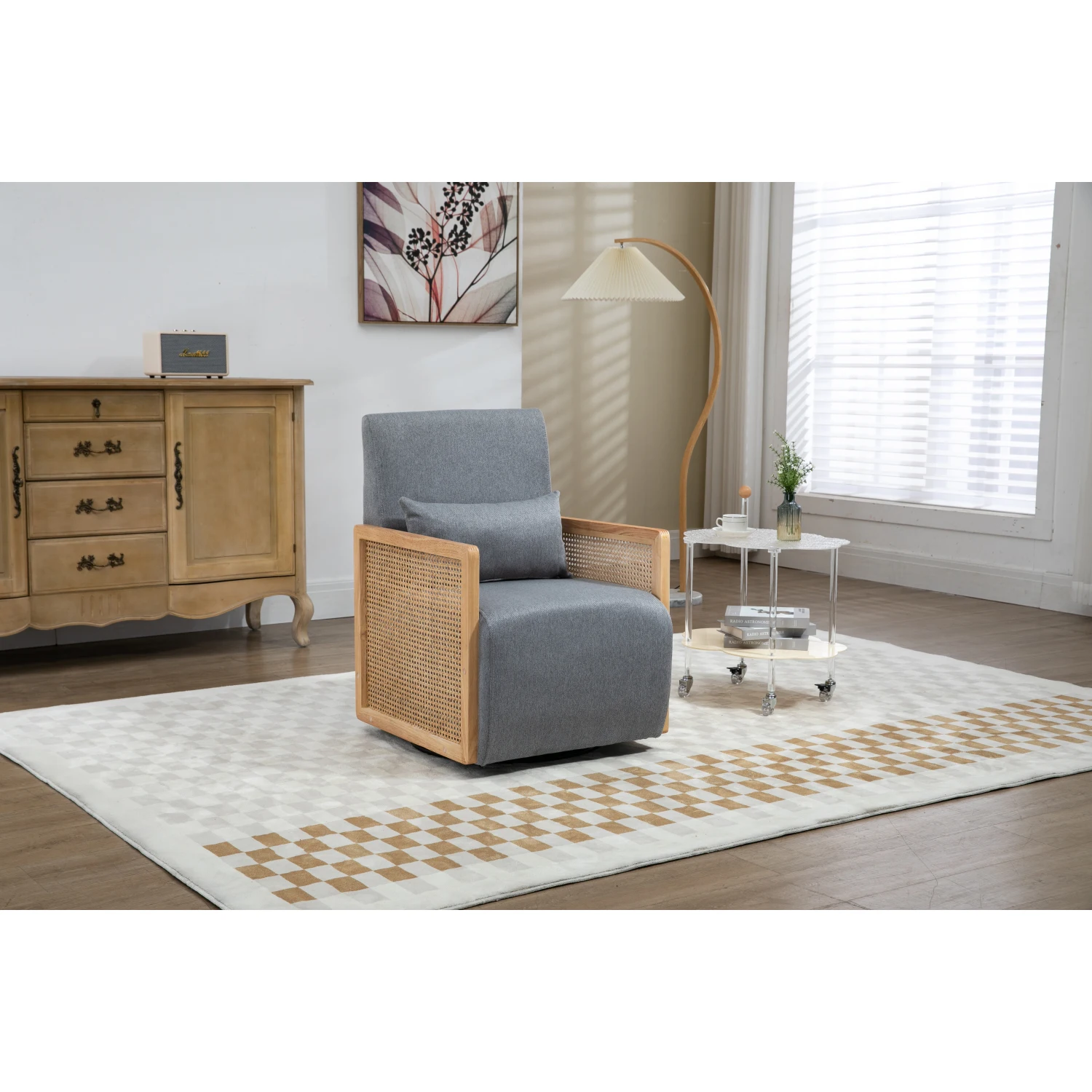 COOLMORE Современный стул с акцентной обивкой из льна для гостиной спальни