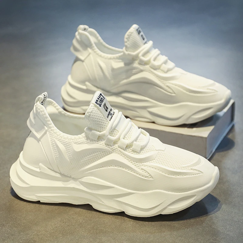 

Модные повседневные мужские кроссовки на платформе, дышащая спортивная обувь, мужские кроссовки для бега и ходьбы в британском стиле, мужская обувь, новинка