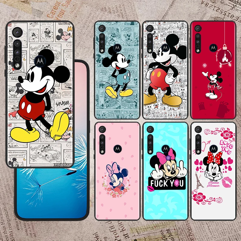 

Mickey Minnie Mouse Art For Motorola Moto G60S G60 Edge 20 E20 E7i E6i E6S G9 G8 Plus G Power One Fusion Black Phone Case