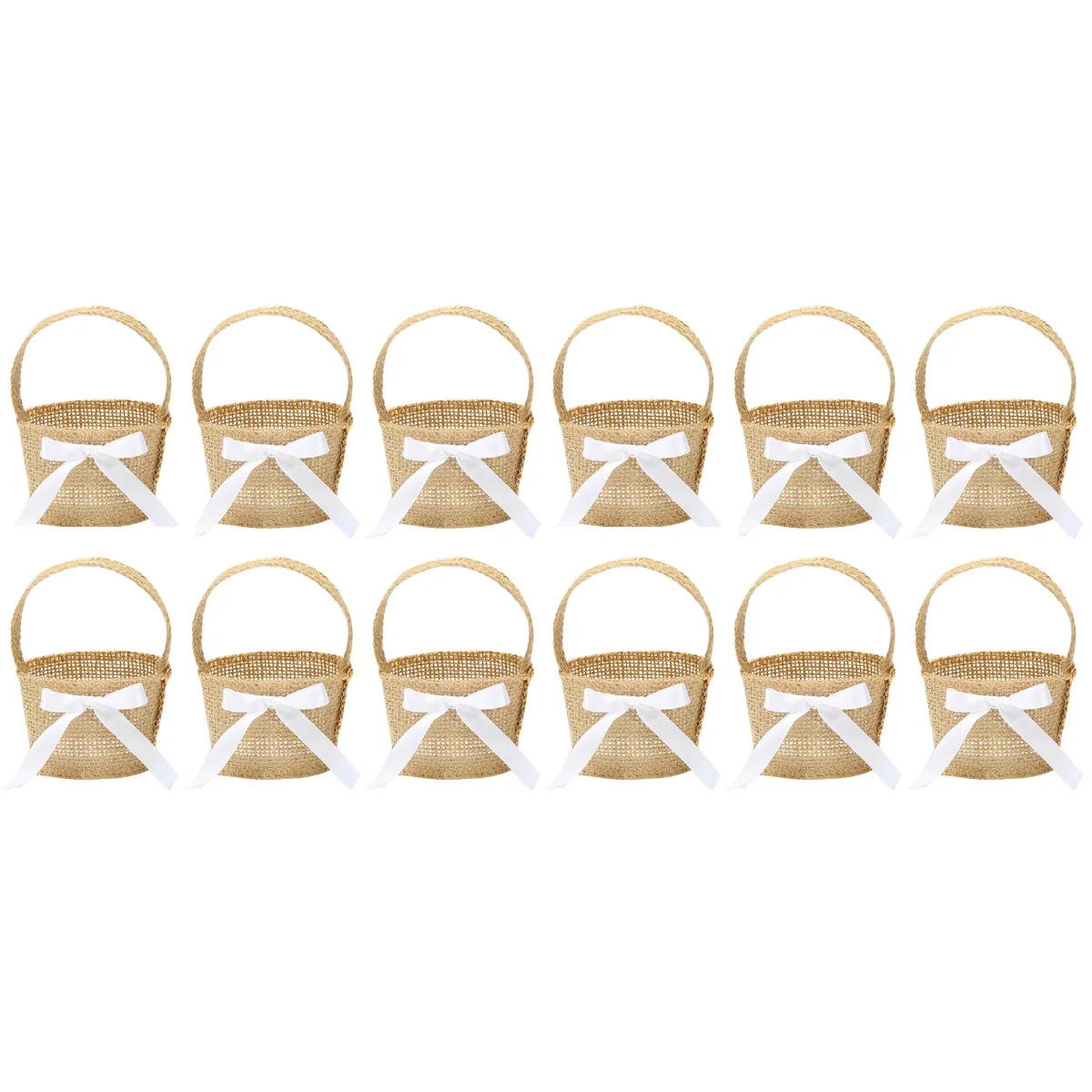 

12 pcs Party Table Decorations Baskets with Handles Egg Stuffers Egg Decoration Party Favor Gift Egg Basket with Handle