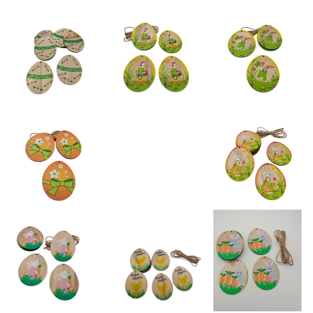 

Wooden crafts Easter egg Wooden spring garden hang tag Home decoration crafts Handmade wood