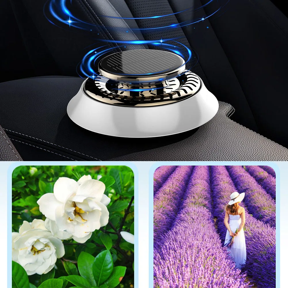 

1 PCS Car Defroster Solar Rotation Energy Car Long-lasting Aroma Diffuser White Practical Gift Car Diffusers For Essential Oils