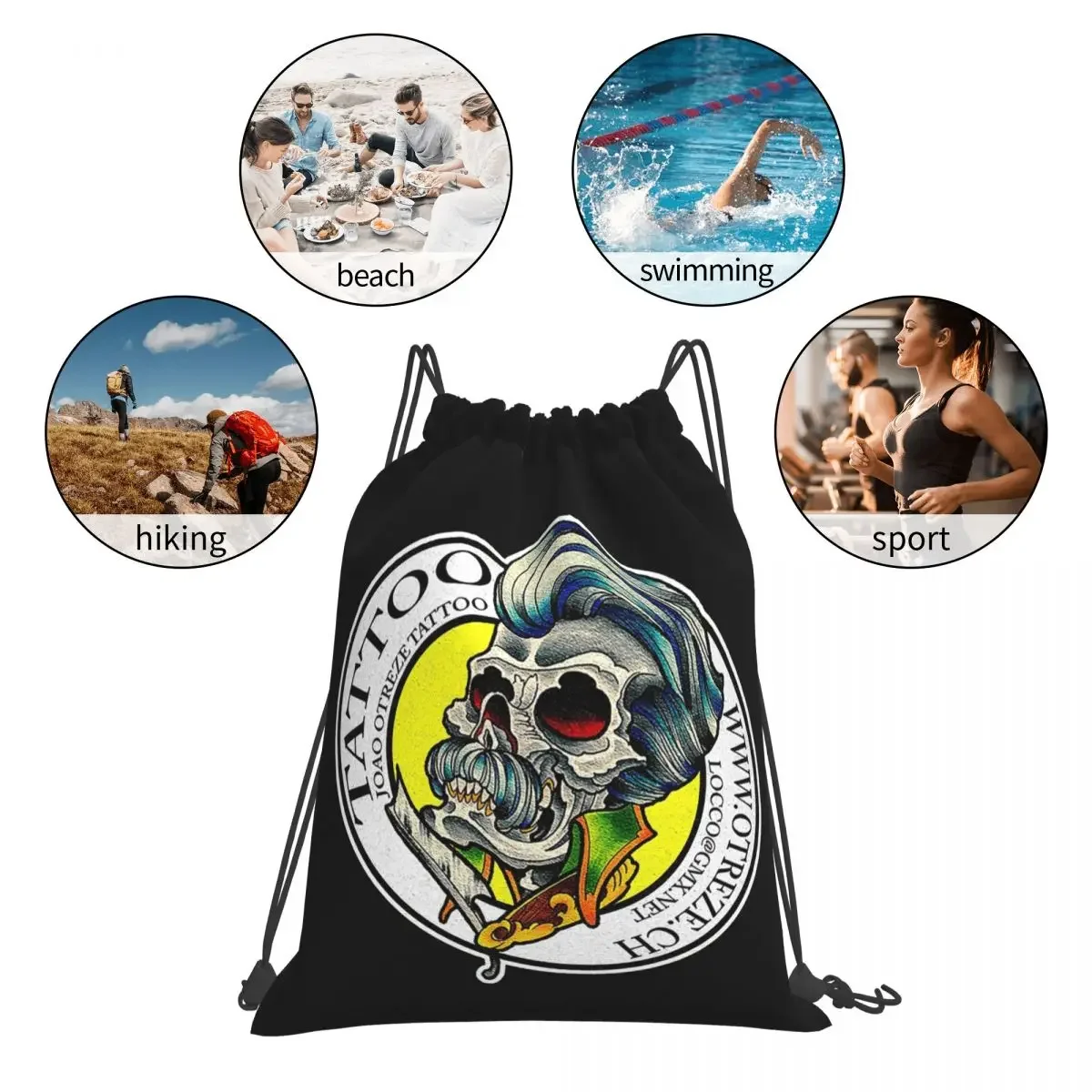 Рюкзаки с татуировкой Joao Otreze повседневные портативные сумки на шнурке карманные